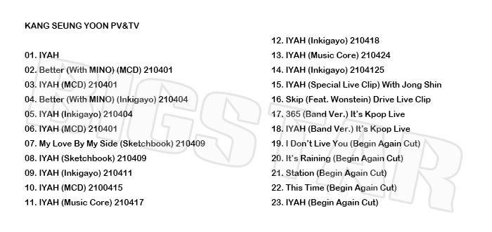 K-POP DVD/ KANG SEUNG YOON PV&TV セレクト★IYAH Better/ WINNER ウィナー カンスンユン KPOP DVD