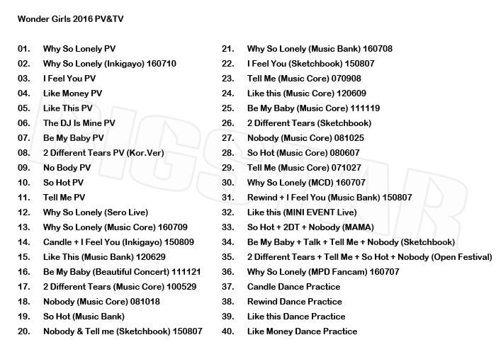K-POP DVD/ Wonder Girls 2016 PV&TVセレクト★Why So Lonely I Feel You So Hot/ワンダー ガールズ Wonder Girls KPOP