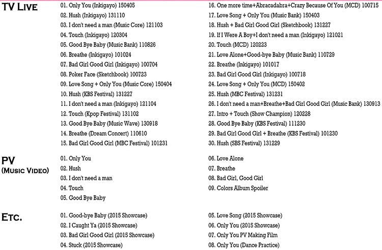 Blu-ray/ MISS A BEST Collection ★Only You  Love Song  Hush  Bad Girl Good Girl／K-POPブルーレイDisc MISS A ブルーレイ