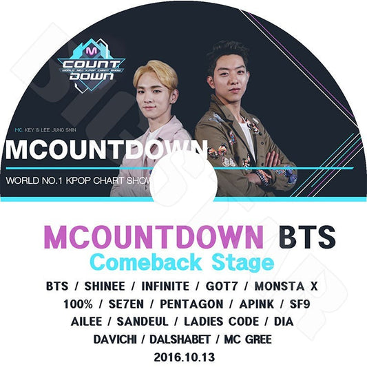 K-POP DVD/ M COUNTDOWN BTS COMEBACK STAGE(2016.10.13)／BTS SHINEE INFINITE GOT7 MONSTA X 他