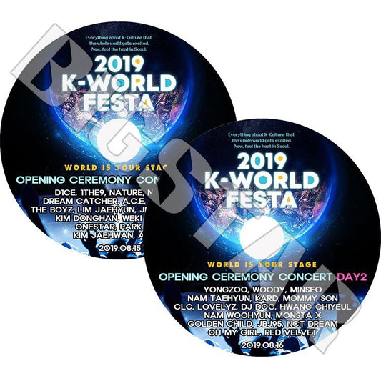 K-POP DVD/ 2019 K-WORLD FESTA (2枚SET)(2019.08.15-08.16) REDVELVET NCT DREAM MONSTA X LOVELYZ ASTRO DIA THE BOYZ 他