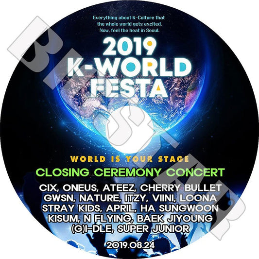 K-POP DVD/ 2019 K-WORLD FESTA 閉幕式(2019.08.24)／SUPER JUNIOR (G)I-DLE CIX STRAY KIDS ITZY 他