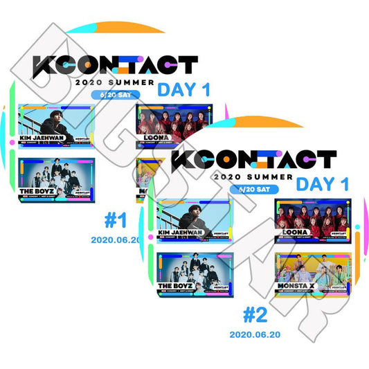 K-POP DVD/ KCONTACT 2020 SUMMER DAY 1 (2枚SET)(2020.06.20)/ MONSTA X THE BOYZ KIM JAE HWAN LOONA/ LIVE コンサート KPOP DVD