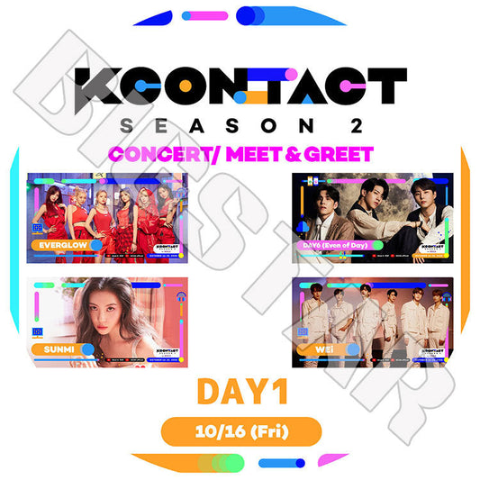 K-POP DVD/ KCONTACT SEASON2 DAY1(2020.10.16)/ EVERGOLW DAY6 SUNMI WEi/ オンラインコンサート KPOP DVD