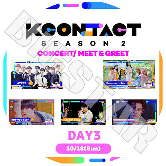 K-POP DVD/ KCONTACT SEASON2 DAY3(2020.10.18)/ ATEEZ Dreamcatcher KimWooSeok LeeEunSang WOODZ/ オンラインコンサート KPOP DVD