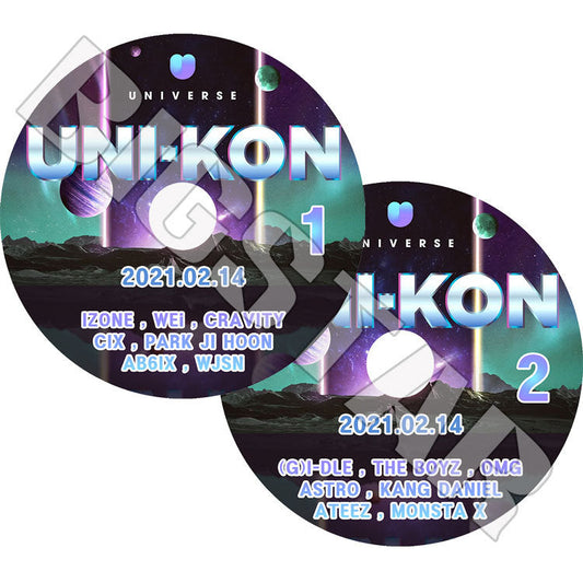 K-POP DVD/ 2021 UNI-KON(2枚SET)(2021.02.14) MONSTA X IZONE ASTRO OMG AB6IX その他/ コンサート LIVE KPOP DVD
