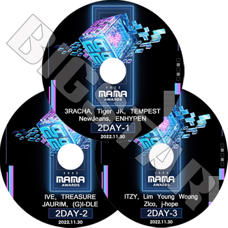 K-POP DVD/ 2022 MAMA Mnet Asia Music Awards 2nd DAY (3枚SET)(2022.11.30)/ ITZY ENHYPEN (G)I-DLE ZICO NEWJEANS TREASURE TEMPEST..