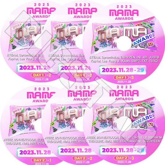 K-POP DVD/ 2023 Mnet Asia Music Awards 1-2DAY (6枚SET)/ SEVENTEEN LE SSERAFIM ATEEZ (G)I-DLE TVXQ ENHYPEN TXT Kep1er 外