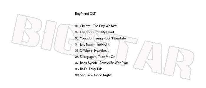 K-POP DVD/ ボーイフレンド O.S.T COLLECTION／パクボゴム PARK BO GUM ソンヘギョ SONG HYE GYO KPOP DVD