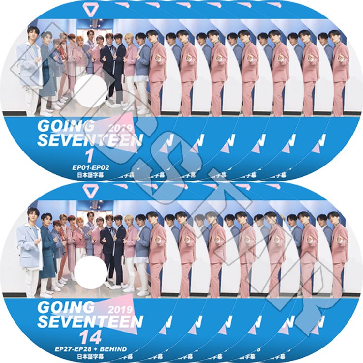 K-POP DVD/ SEVENTEEN 2019 GOING SEVENTEEN(14枚SET)(EP01-EP28+BEHIND)(日本語字幕あり)/ セブンティーン ウジ ミンギュ ホシ ウォヌ..