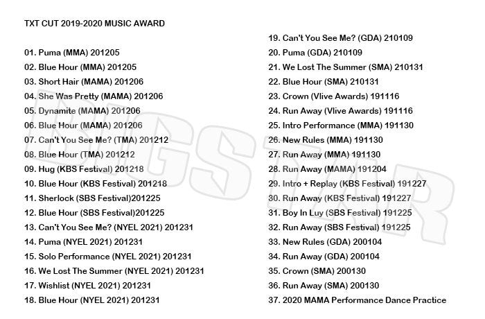 K-POP DVD/ TXT 2020 MUSIC AWARD CUT/ MAMA GDA SMA MMA SBS 他/ TOMORROW X TOGETHER トゥモローバイトゥギャザー スビン ヒュニンカイ..